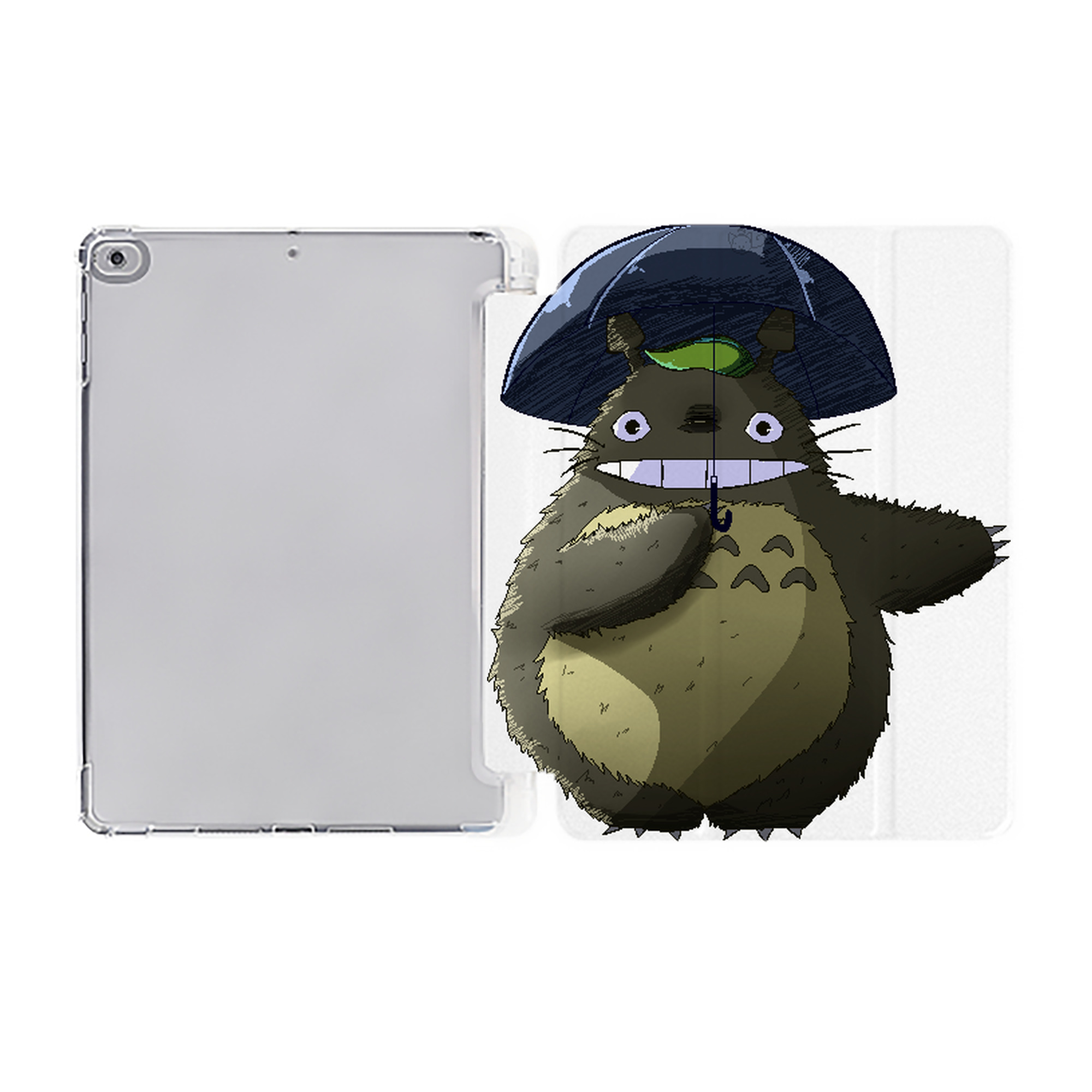 （画像用） となりのトトロ 草壁メイ 草壁サツキ My Neighbor Totoro Satsuki Kusakabe Mei Kusakabe IPad ケース ペン収納付き 三つ折りスタンド PUレザー×シリコン 対応機種9.5/10.5/10.9インチ